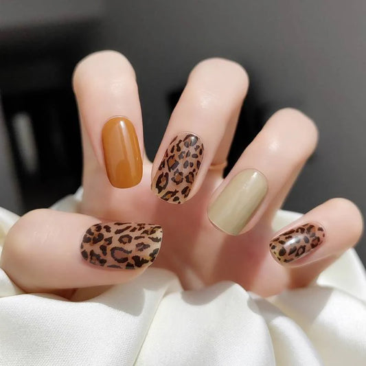 BROWN LEOPARD NAILZ