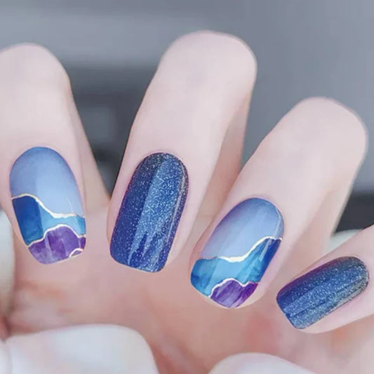 BLUE MARBLE NAILZ