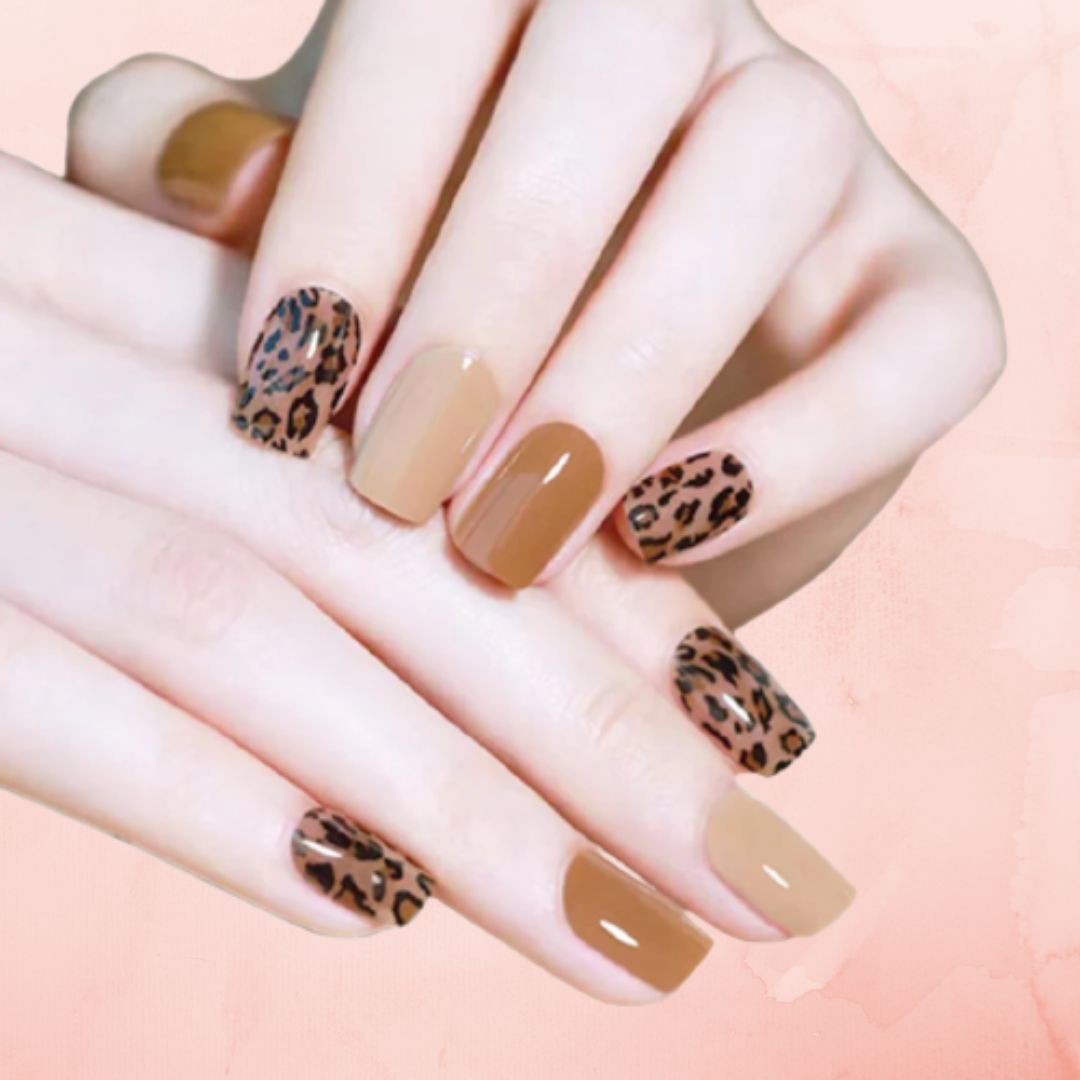 BROWN LEOPARD NAILZ